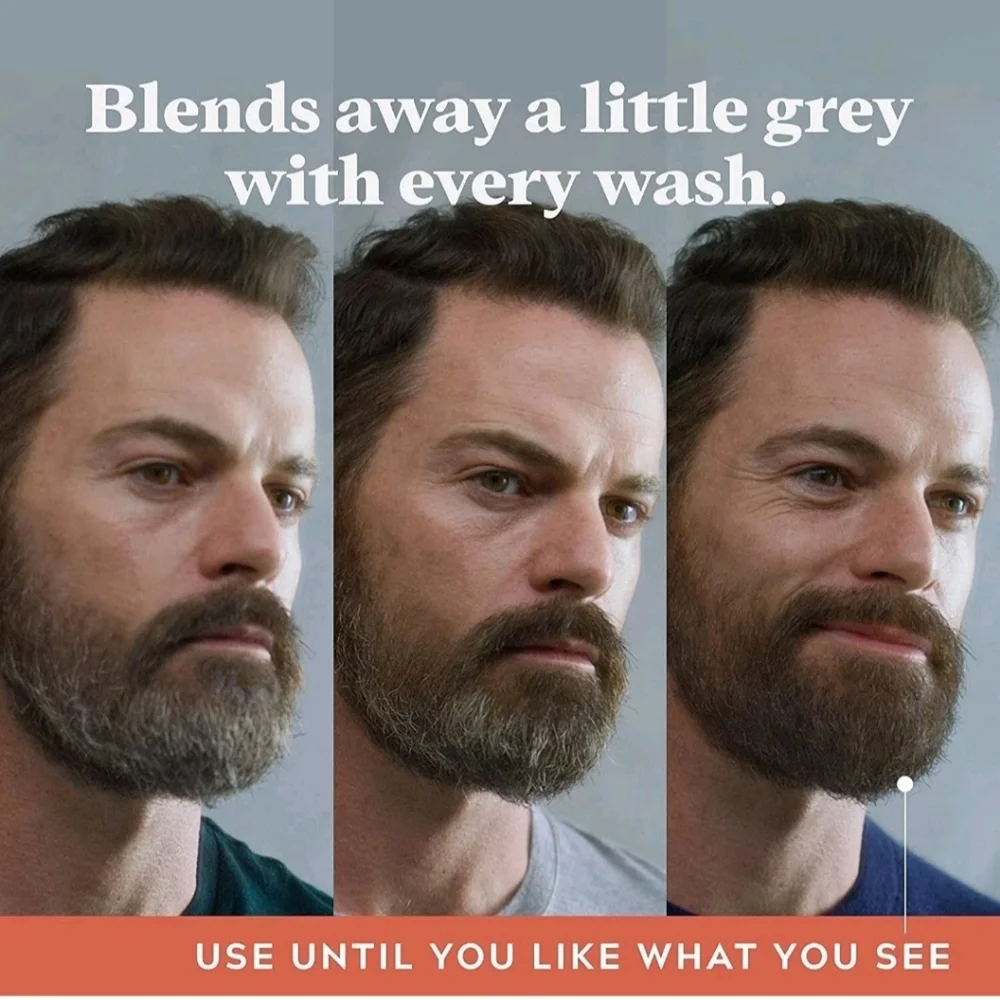 Just For Men Control GX Grey Reducing Beard Wash Shampoo, 4 fl oz Gradual Color